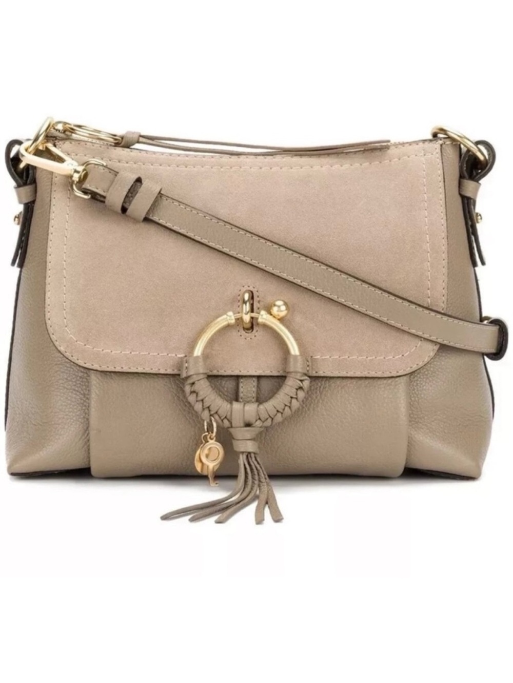 See By Chloe Joan Small Crossbody Bag in Taupe & Beige with Gold Hardware